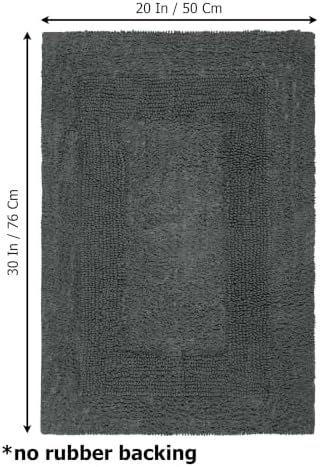 COTTON CRAFT Bath Rugs - 2 Pack Large 20x30 Soft Plush Bath Mats - Charcoal