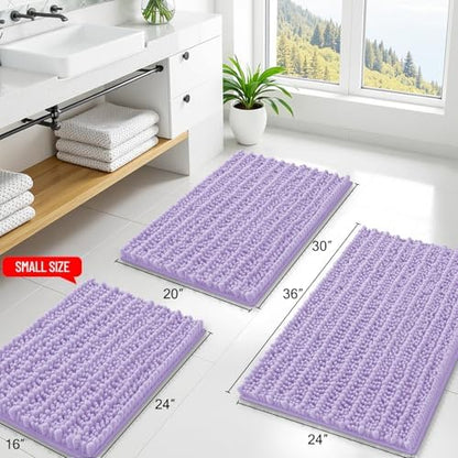 Smiry Bathroom Rugs 36X24, Extra Soft Rubber Backing Chenille Bath Mats