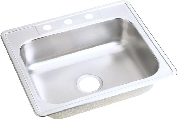 Elkay D125214 Dayton Single Bowl Drop-in Stainless Steel Sink 25 x 21