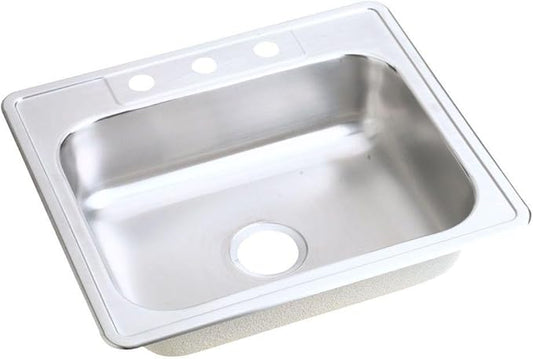 Elkay D125214 Dayton Single Bowl Drop-in Stainless Steel Sink 25 x 21