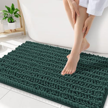 Smiry Bathroom Rugs 34X21, Extra Soft Rubber Backing Chenille Bath Mats