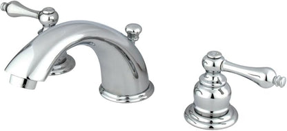 Kingston Brass KB971AL Victorian Widespread Lavatory Faucet with Metal lever handle, Polished Chrome 8-Inch Adjustable Center