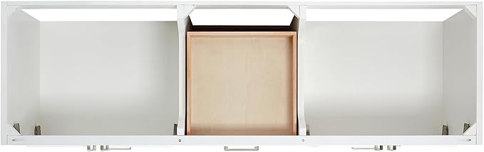 ARIEL Stafford 72-inch Bathroom Vanity with Sink,Solid Wood, 1.5-inch Pure White Quartz Countertop & Backsplash, Double Oval Porcelain Sink, 4 Soft Closing Doors, 6 Dovetail Drawers, White