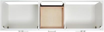 ARIEL Stafford 72-inch Bathroom Vanity with Sink,Solid Wood, 1.5-inch Pure White Quartz Countertop & Backsplash, Double Oval Porcelain Sink, 4 Soft Closing Doors, 6 Dovetail Drawers, White