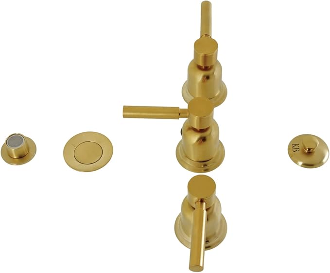 Kingston Brass KB6327DL Concord Three-Handle Bidet Faucet, Brushed Brass
