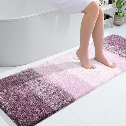 OLANLY Bathroom Runner Rug 59x20, Extra Soft Absorbent Microfiber Bath Rugs