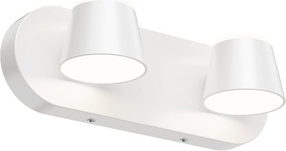 URSOLA 2 Light Bathroom Vanity Light LED White Wall Light Fixtures Up and Down Rotatable Dimmable 13 inch Bathroom Lighting
