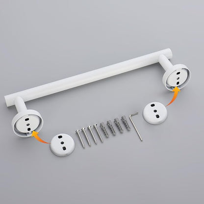 GERZWY 12-Inch Bathroom Towel Bar SUS 304 Stainless Steel Bath Towel Bar Modern Round Style Wall Mount, White