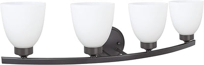 Aspen Creative 62205-2, Four-Light Metal Bathroom Vanity Wall Light Fixture, 28-3/4" Wide, Transitional Design in Oil Rubbed Bronze, 4