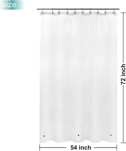 54x72 Stall Size Shower Curtain Liner Frost | 3 Bottom Magnets,10 Rustproof Grommets,Water Proof Heavy Duty PEVA,54W x 72H for Small Bathroom or Shower Stall