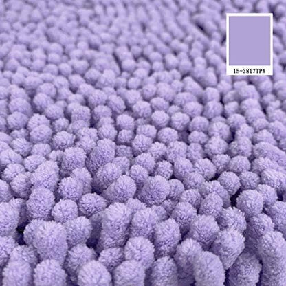 Large Round Area Rug Set for Bathroom 36"x36" Soft Plush Chenille Bath Mat, Water Absorbent Non-Slip Bathroom Rug | Washable Shag Carpet for Shower, Bedroom, or Home Décor | 36"x36" Round | Lavender