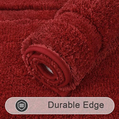 SHACOS Soft Microfiber Red Bathroom Rugs Sets 2 Pieces 32x20 inch