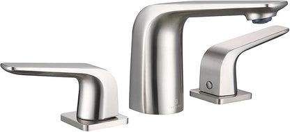 TOCALOCA Widespread Bathroom Faucet 3 Hole Bathroom Sink Faucet Brushed Nickel 2 Handles Vanity Faucet Brass, Anti-Fingerprint Modern Bathroom Basin Faucet