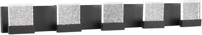 Crystal Black Light Fixtures, 5 Light Vanity Lights, LED Over Mirror, Modern Bathroom Vanity Light 6000K, 39 Inch