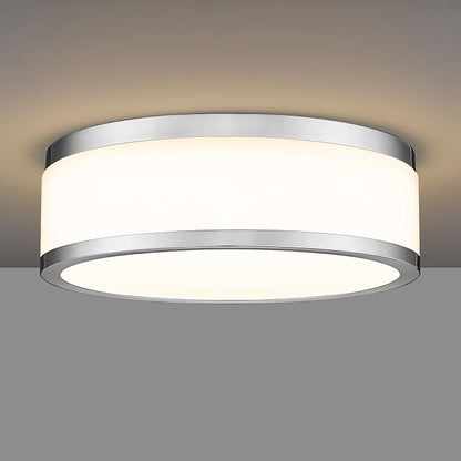 15 Inch LED Flush Mount Ceiling Light, 24W Modern Brushed Nickel Ceiling Lamp, 3CCT 3000K/4000K/5000K, Dimmable, Bathroom, Bedroom, LMS-054BN