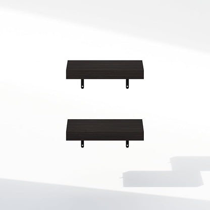 Furinno Tanna Floating Shelves for Wall Set of 2, 15-Inch Bathroom Wall Shelf, Wall Mounted Shelf, for Bathroom Organizers and Storage, Living Room, Tobacco Oak
