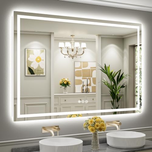 72x48 Inch LED Bathroom Mirror with Lights, Dual Lit Anti-Fog