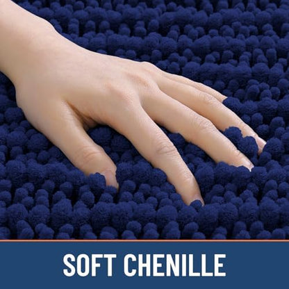 Smiry Bathroom Rugs 32X20, Extra Soft Rubber Backing Chenille Bath Mats