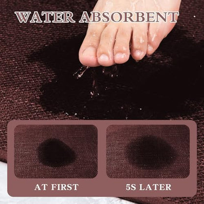 chakme Bathroom Rugs Mat 47x24, Ultra Thin Non Slip Bath Mat Large Quick Dry Absorbent Bath Mat for Bathroom Floor, (Dark Purple, 47"x24")