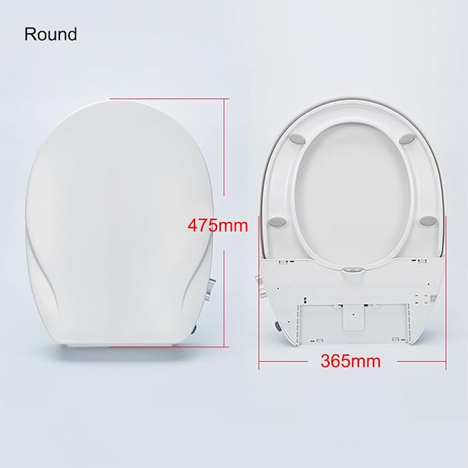 Non-Electric Bidet Toilet Seat, Round Fit with Quiet-Close Lid, Dual Nozzles for Rear & Feminine Wash, Easy DIY Installation