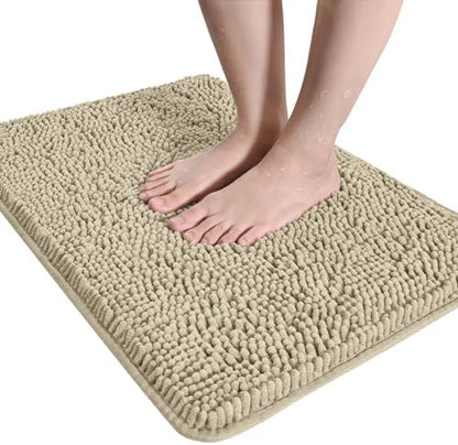 LOCHAS Luxury Bathroom Rug Shaggy Bath Mat 24 x 36 Inch, Beige