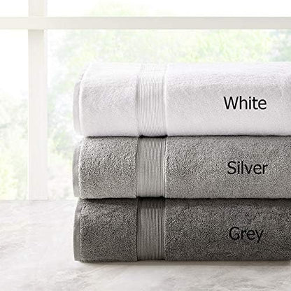 Madison Park Cotton Bath Sheet 2 Piece Oversized, 800GSM, 34" x 68" Grey