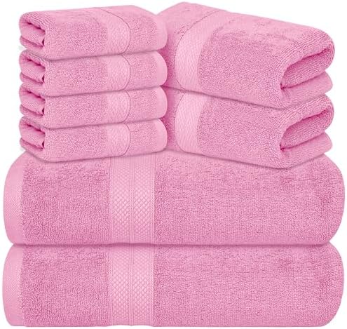 Avalon Towels Pink Bath Towels, Pink Towel Set, 8pc