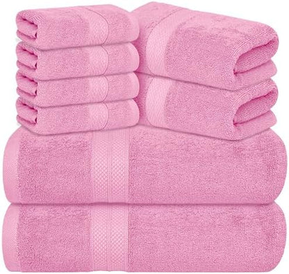 Avalon Towels Pink Bath Towels, Pink Towel Set, 8pc