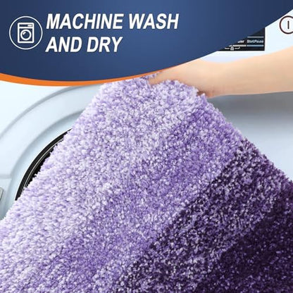 OLANLY Micorfiber Bathroom Rug Set 2 Piece, 30"x20"+24"x16"