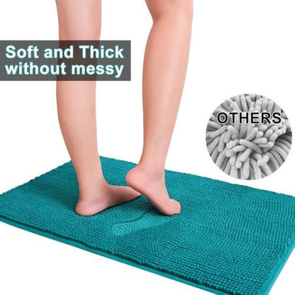Urvoix Bathroom Rugs Sets 3 Piece, Chenille Non-Slip Bath Rug Set
