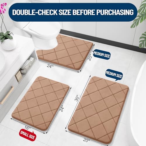 OLANLY Memory Foam Bath Mat 59x20, Ultra Soft and Absorbent Bathroom Rugs