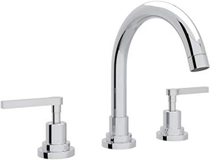 Rohl A2228LMAPC-2 Lombardia C-Spout Widespread Bathroom Sink Faucet with Lever Handles, Chrome