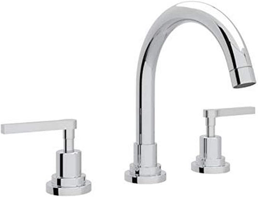 Rohl A2228LMAPC-2 Lombardia C-Spout Widespread Bathroom Sink Faucet with Lever Handles, Chrome