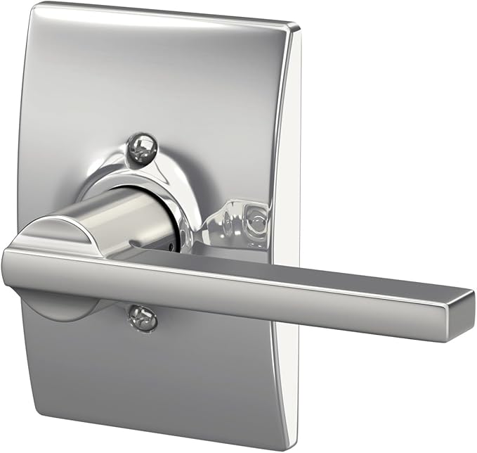 SCHLAGE Latitude Lever with Century Trim Non-Turning Lock, Bright Chrome (F170 LAT 625 CEN)