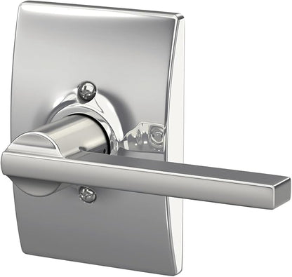 SCHLAGE Latitude Lever with Century Trim Non-Turning Lock, Bright Chrome (F170 LAT 625 CEN)