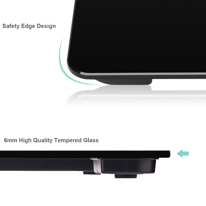 Triomph Precision Digital Body Weight Bathroom Scale with Backlit Display, Step-On Technology, 400 lbs Capacity and Accurate Weight Measurements, Black