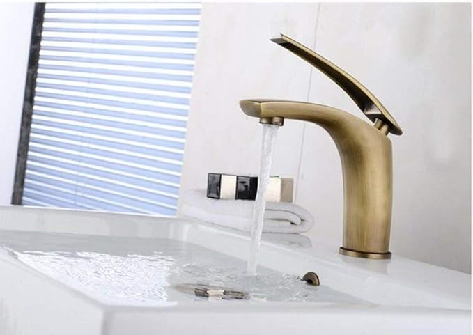 Faucet Painted Faucets Hot Cold Mixer Bathroom Basin Brass Gold/Chorme/White/Red/Black Faucet Crane Sink Tap Black Tall (Antique Short) Faucet