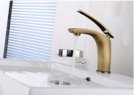 Faucet Painted Faucets Hot Cold Mixer Bathroom Basin Brass Gold/Chorme/White/Red/Black Faucet Crane Sink Tap Black Tall (Antique Short) Faucet