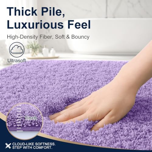 OLANLY Microfiber Bathroom Rugs 30x20, Soft Absorbent Bath Mat, Lavender