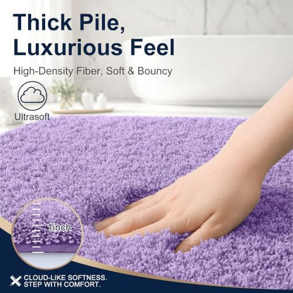 OLANLY Microfiber Bathroom Rugs 30x20, Soft Absorbent Bath Mat, Lavender