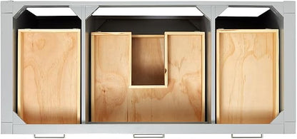 Alenza 48-Inch Grey Bathroom Vanity, 1.5-Inch Edge Italian Carrara Marble Countertop & Backsplash, Rectangular Sink, 2 Soft Closing Doors, 5 Dovetail Drawers, Polished Chrome Hardware