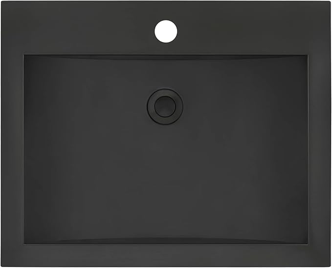Ruvati 21 x 17 Inch Gunmetal Black Drop-in Bathroom Sink - Sleek Topmount Stainless Steel Sink for Bathroom Vanity, Perfect Drop-in Bathroom Sink for Modern Spaces