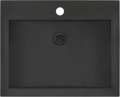 Ruvati 21 x 17 Inch Gunmetal Black Drop-in Bathroom Sink - Sleek Topmount Stainless Steel Sink for Bathroom Vanity, Perfect Drop-in Bathroom Sink for Modern Spaces