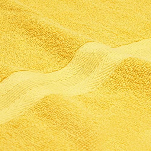 BOUTIQUO 8 Piece Towel Set 100% Ring Spun Cotton, 2 Bath Towels 27X54, 2 Hand Towels 16X28 and 4 Washcloths 13X13 - Ultra Soft Highly Absorbent Machine Washable Hotel Spa Quality - Lime Yellow
