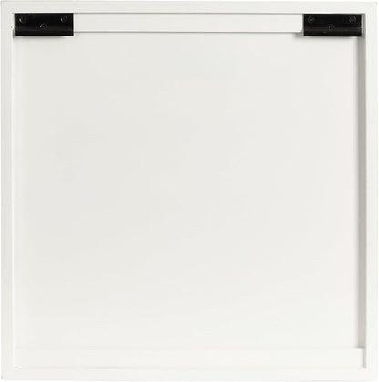 Kate and Laurel Saanvi Traditional Carved Wood Wall Cabinet; 20 x 6 x 20; White; Dimensional Over The Toilet Storage Cabinet for Bathroom Storage and Display