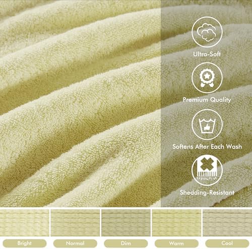 Madison Park 800GSM 100% Cotton Bathroom Bath Towel Set of 8, Yellow