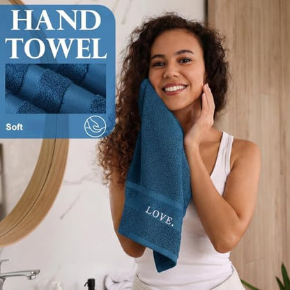 Hahafelt Decorative Bathroom Towel Set, Blue