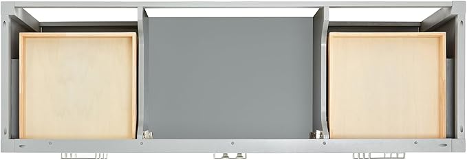 ARIEL Cambridge 66-inch Bathroom Vanity Base Cabinet,Solid Wood, 2 Soft Closing Doors, 9 Dovetail Drawers, Grey