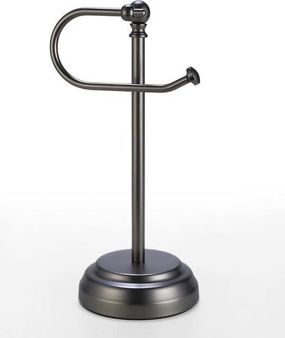 SunnyPoint Heavy Weight Classic Decorative Metal Fingertip Towel Holder Stand for Bathroom, Kitchen, Vanity and Countertops. (Black Nickel, Overall: 6.7" x 5.5"x13.4"H)