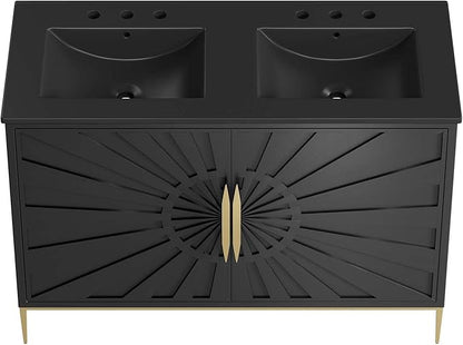 Modway Awaken Bathroom Vanity Cabinet, 48", Black Black